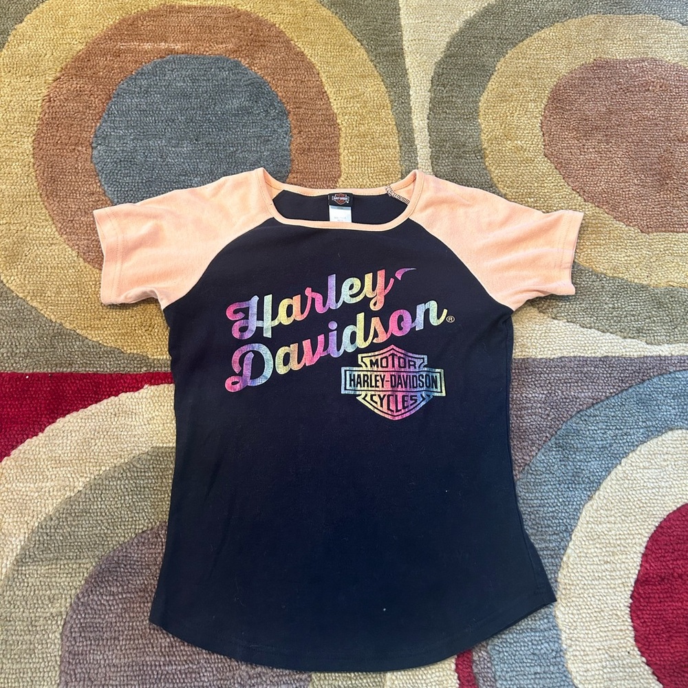 Harley-Davidson Black and Pink Raglan Tee